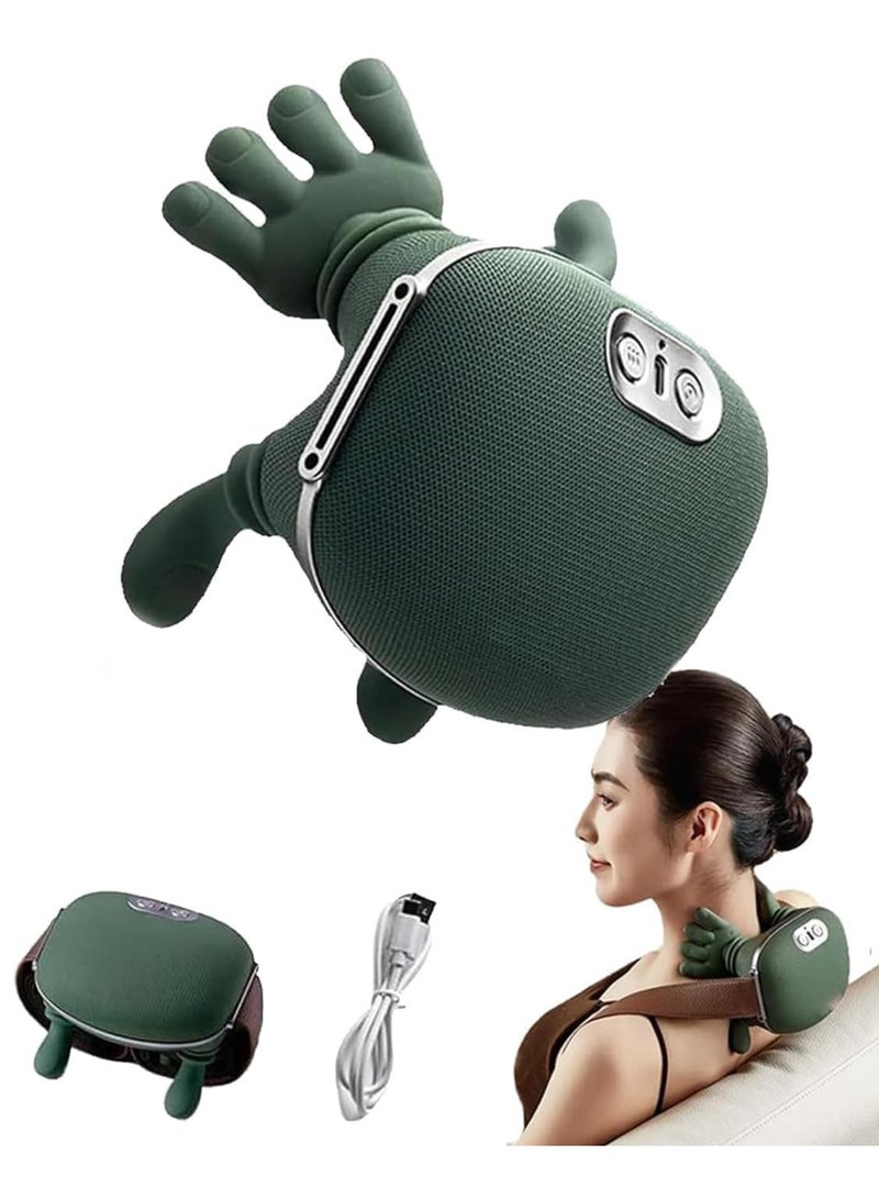 Wtrtr مدلك الرقبة والكتف الذكي - مدلك كهربائي عميق 4D بدون أسلاك مع تدليك حقيقي باليد، 3 سرعات لضبط الألم في الرقبة والكتفين والظهر والعضلات، قابل لإعادة الشحن، 1 قطعة، للرجال والنساء - Image 1